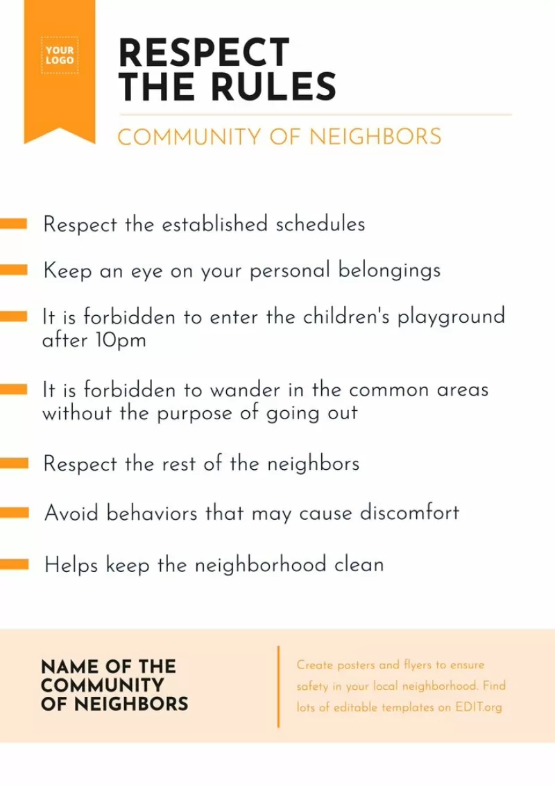 Thema Nachbarschaft: kostenlos online bearbeitbare Poster-Vorlage