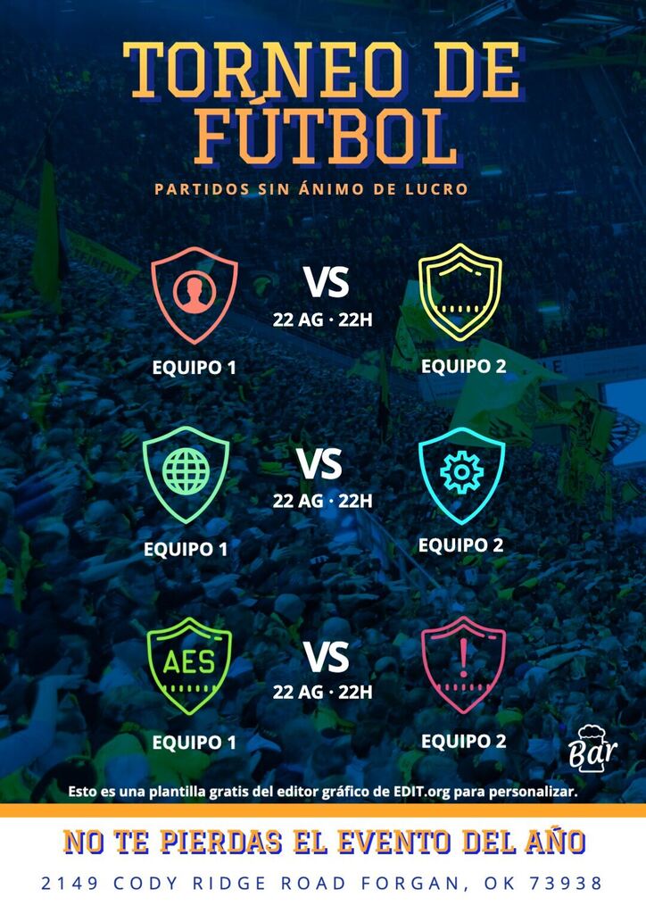 Plantillas para anunciar torneos