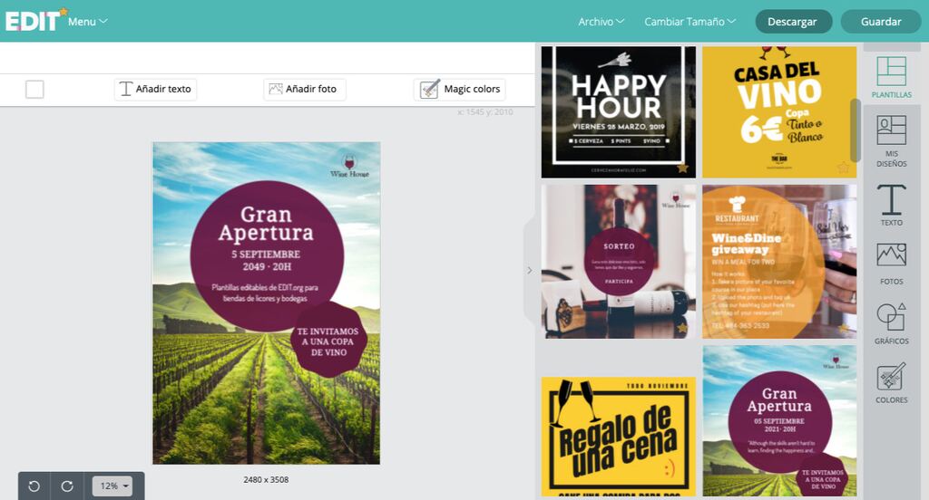 Plantillas Editables Para Tiendas De Vino Y De Licores