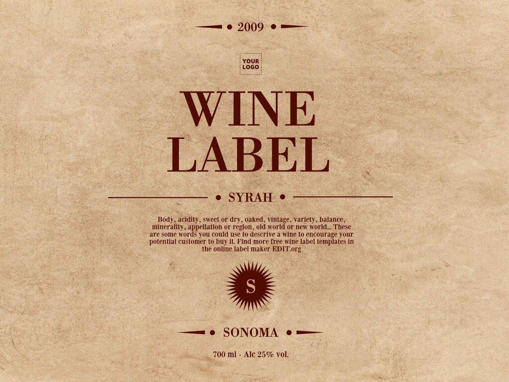 Wine Label Templates Customizable Online For Online Labels Template