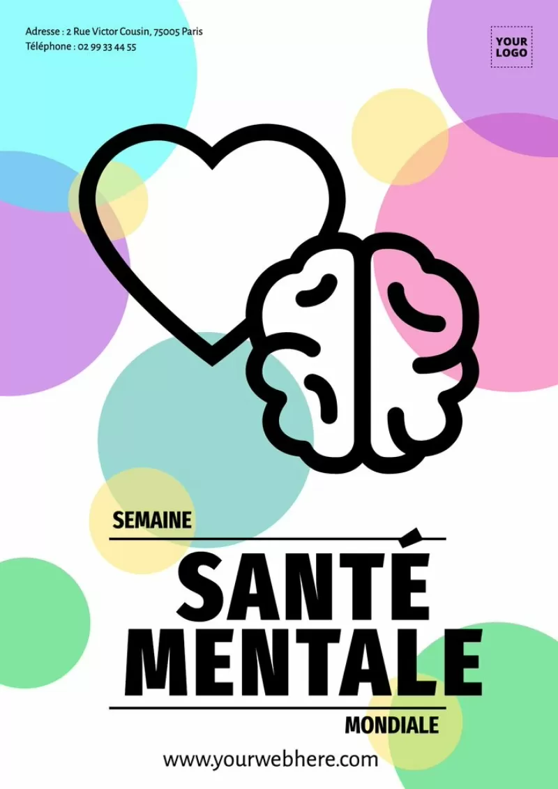 flyer éditable pour la semaine mondiale de la santé mentale