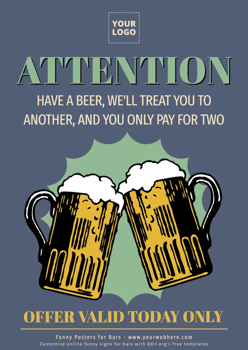 Free editable funny beer bar signs for clients