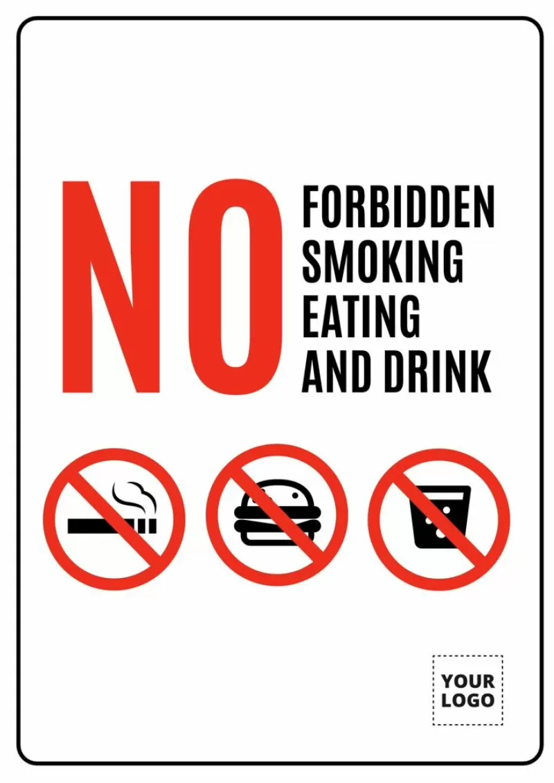 Forbidden food and smoke poster template