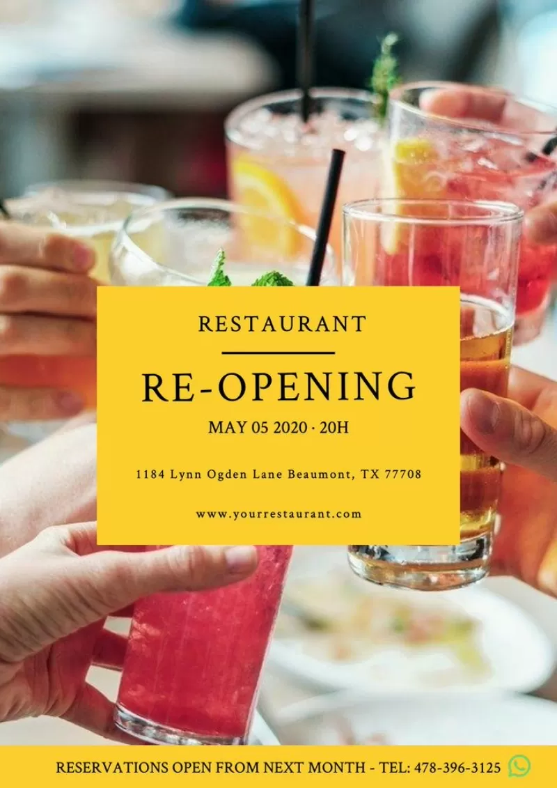 re-opening restaurant template