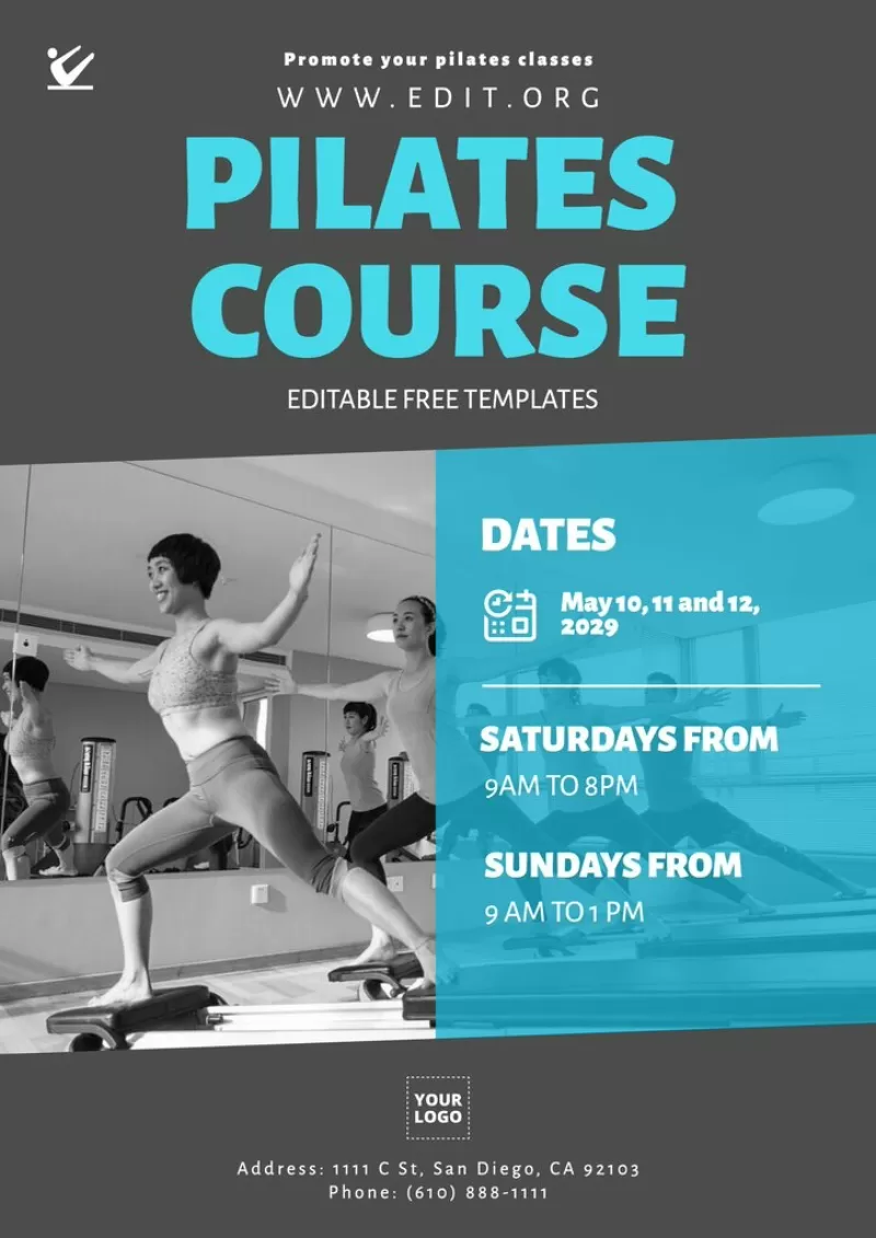 Pilates course free template to edit online