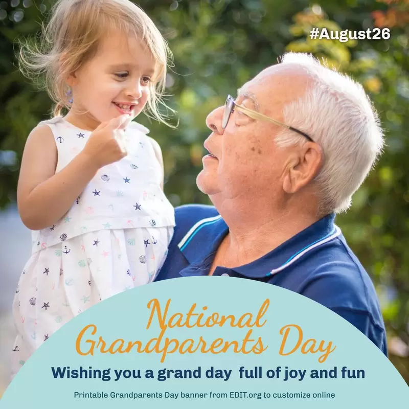 Customizable happy Grandparents Day card template