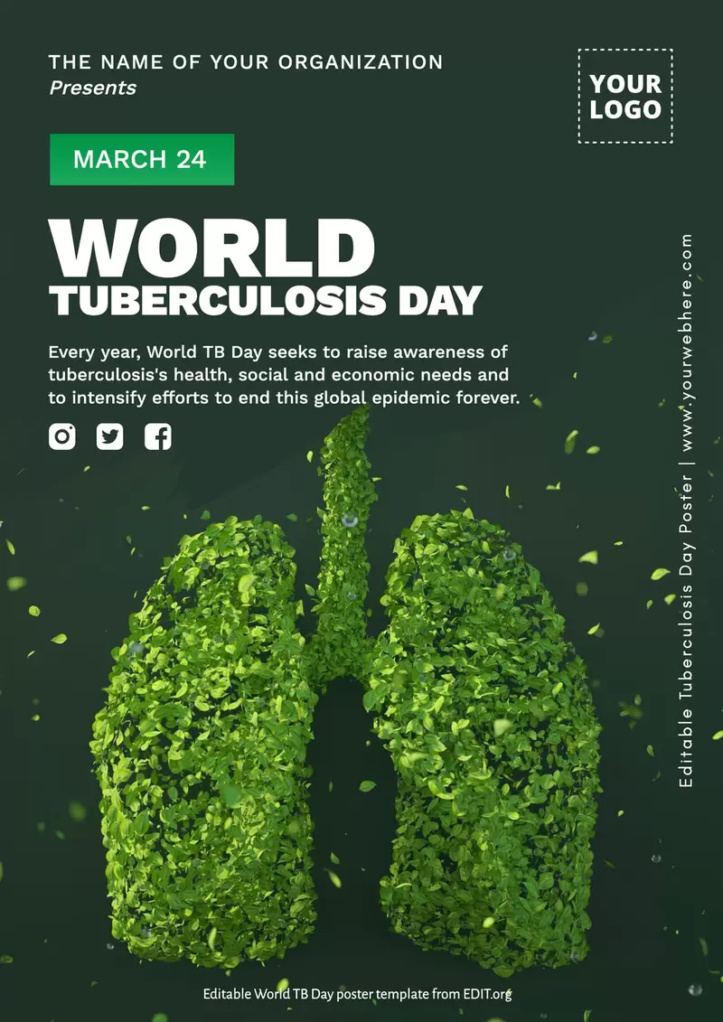 Customizable World Tuberculosis Day awareness poster