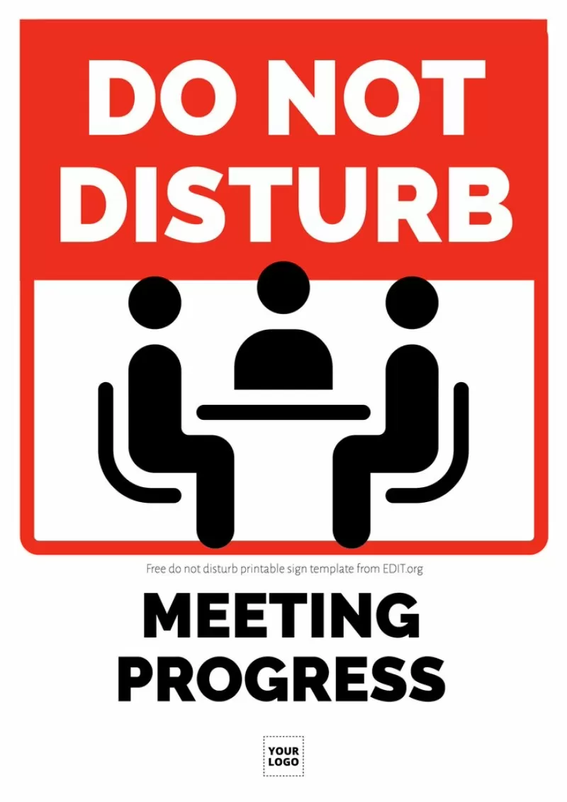 Free meeting in progress do not disturb template printable