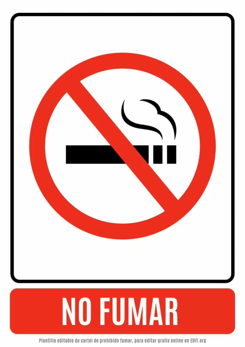 Plantilla de cartel de no fumar para imprimir gratis
