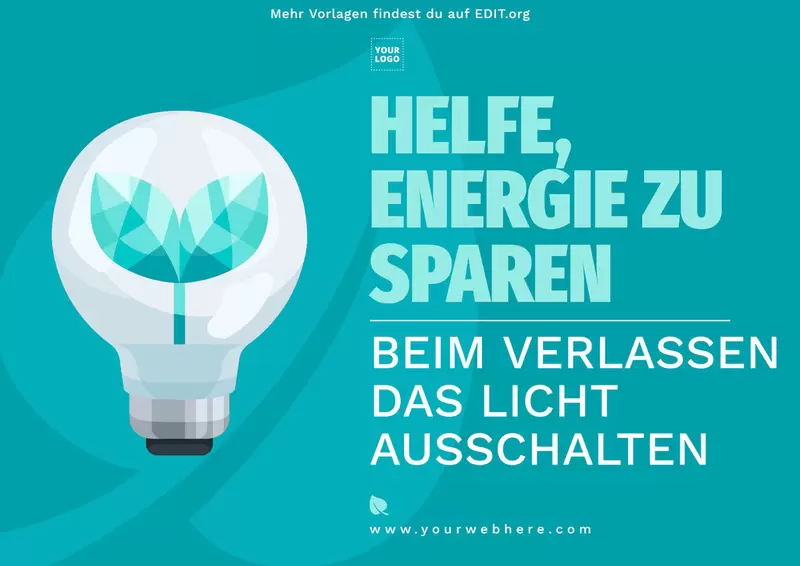 Editierbare Energie Spar Poster