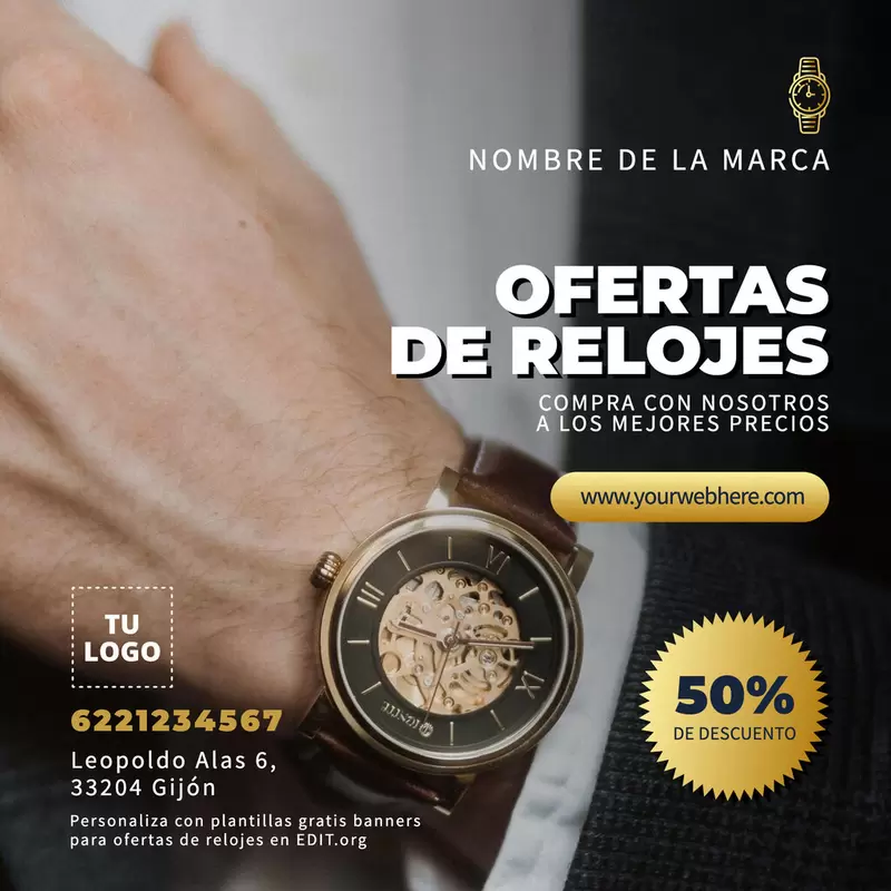 Diseños para anunciar ofertas de relojes gratis