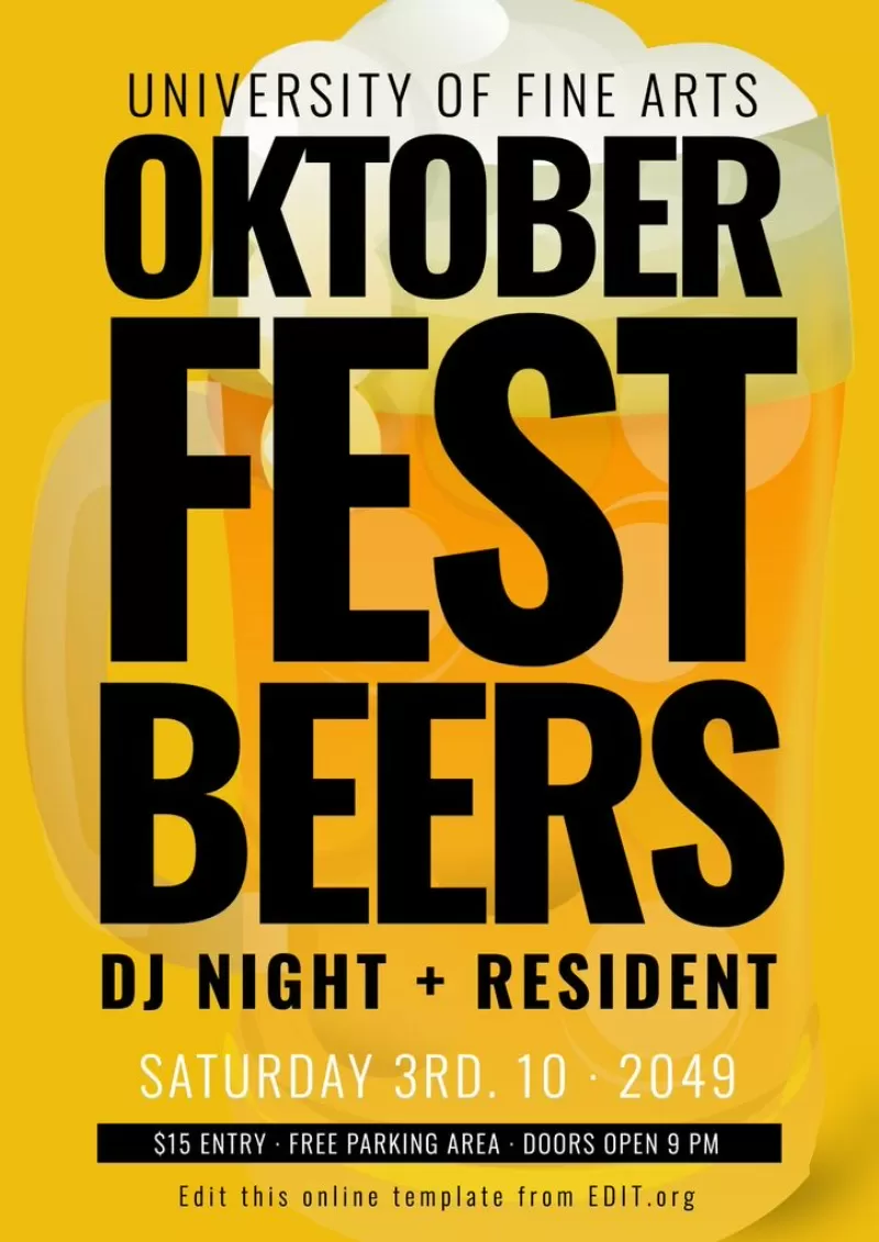 Oktoberfest party poster editable template