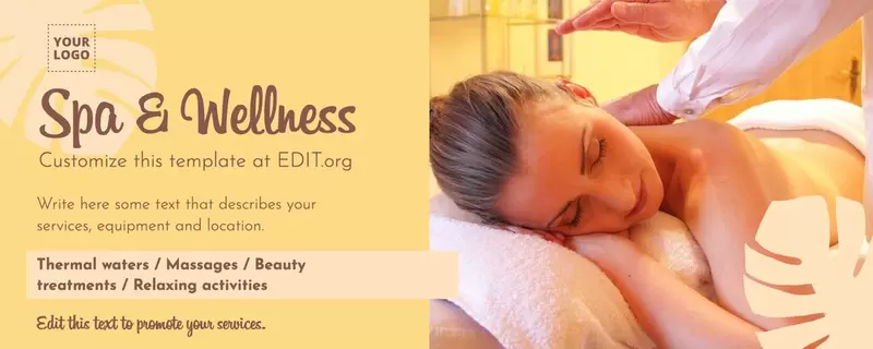 Facebook cover to promote Spa and Wellness services