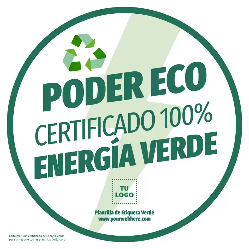 Plantilla de green label etiqueta verde para productos eco