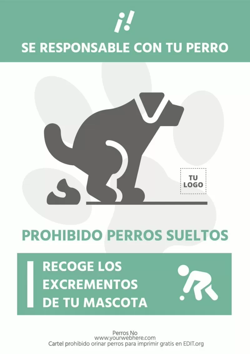 Cartel prohibido orinar perros para imprimir gratis