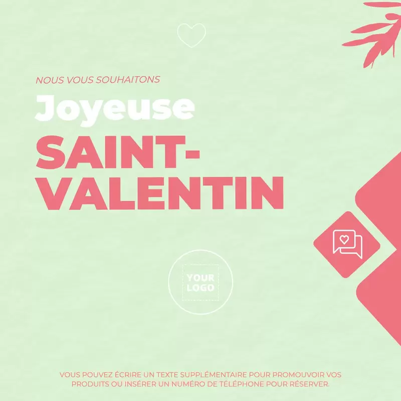 design de la saint valentin editable vert pour business