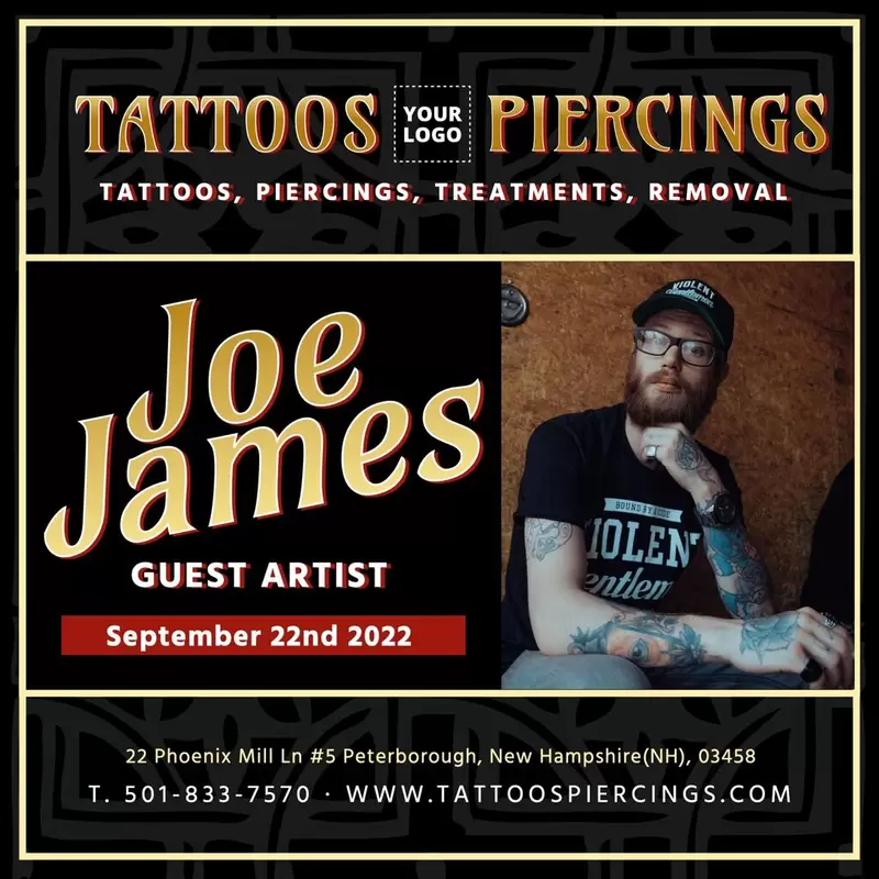 Tattoo Studio Service Offer With Booking Online Facebook Post Template -  VistaCreate