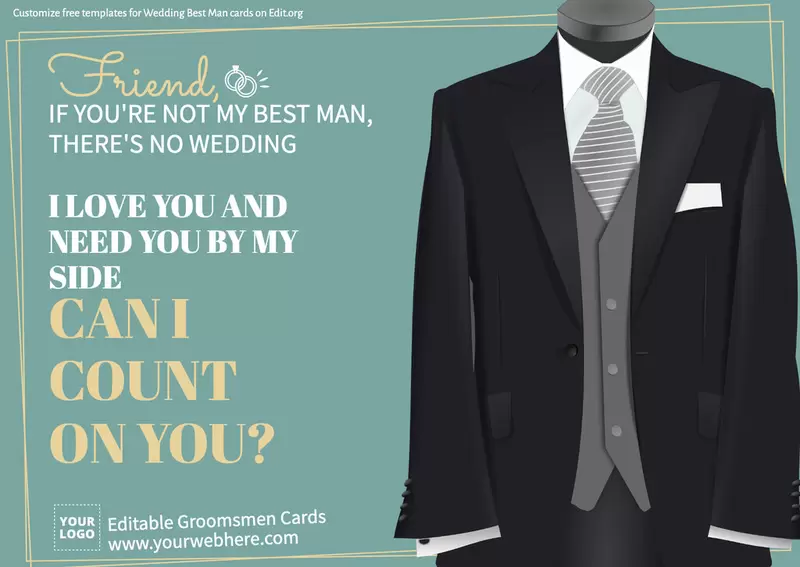 Free Groomsmen invite cards templates to download