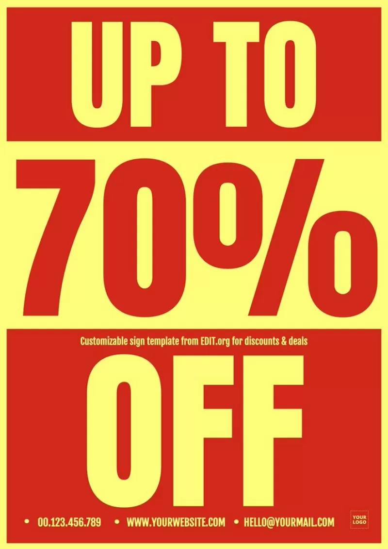 Editable poster for discounts and deals