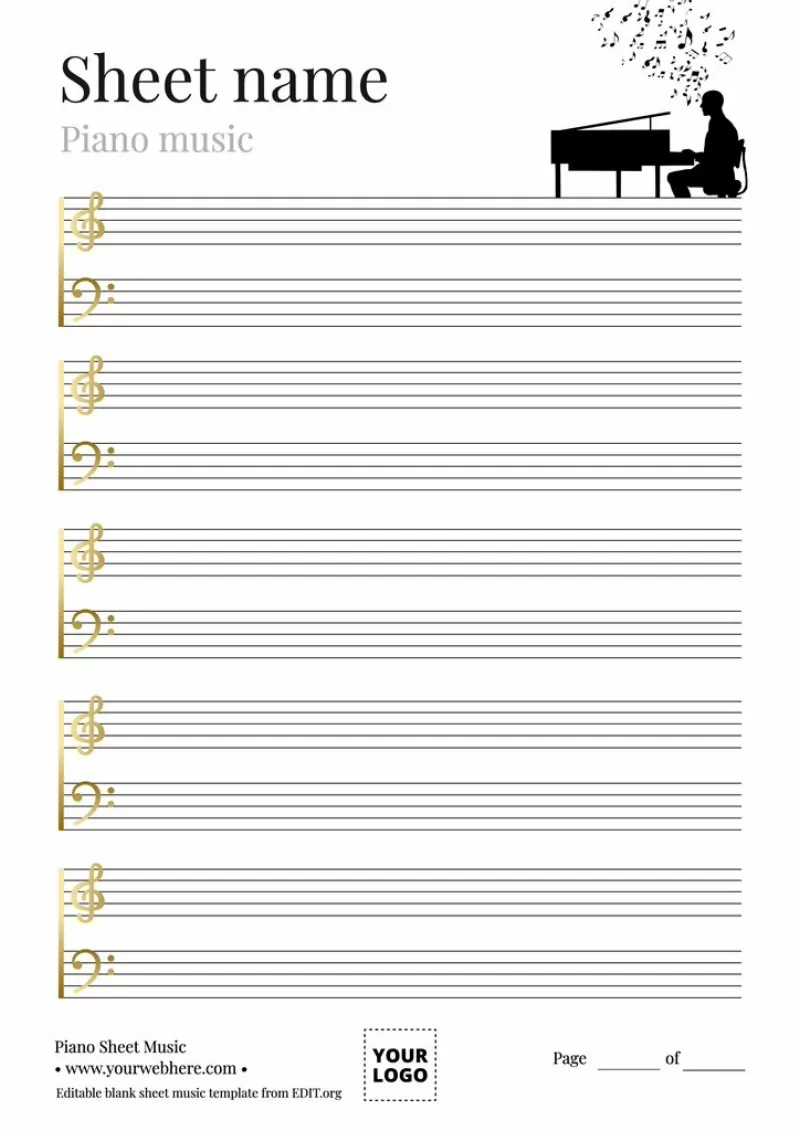 Printable Blank Piano Sheet Music Paper