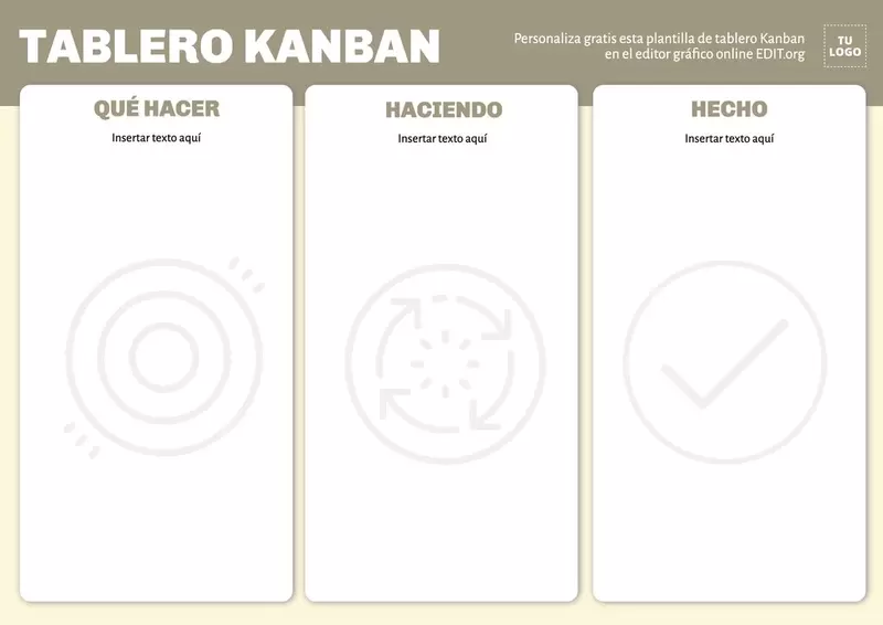 Plantilla gratis para crear tableros Kanban personalizados online para imprimir
