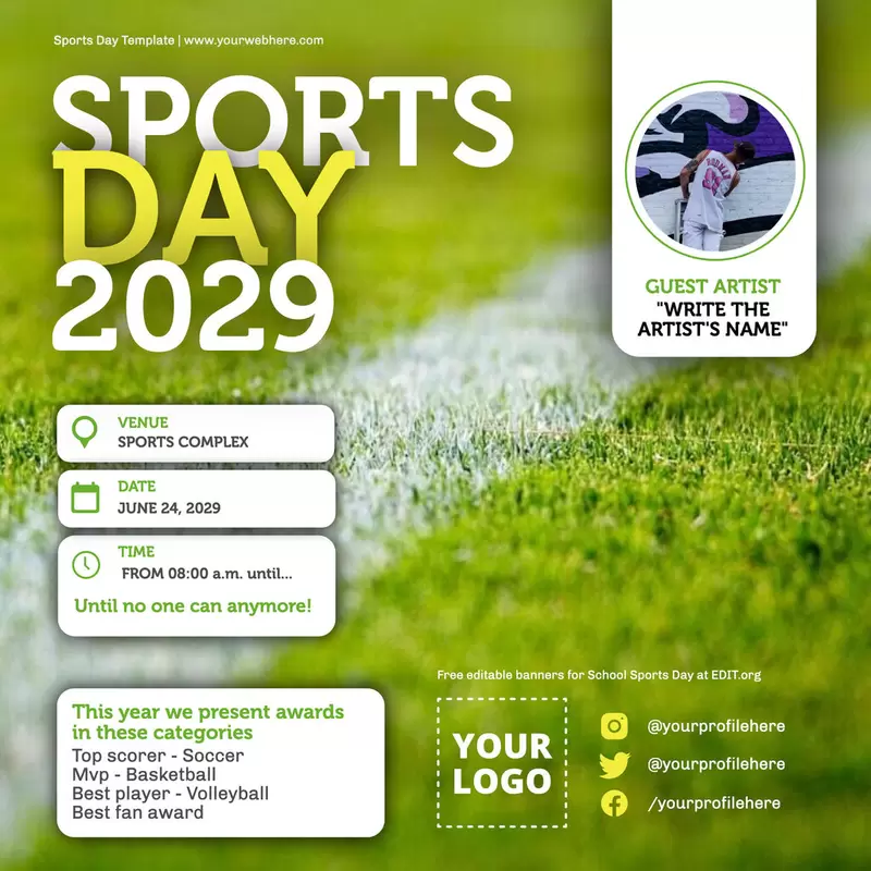 Customizable School Sports Day banner online