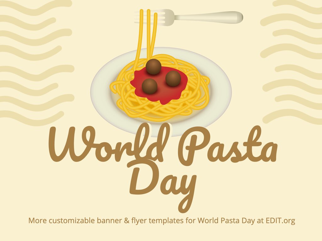 Design Free World Pasta Day Banners