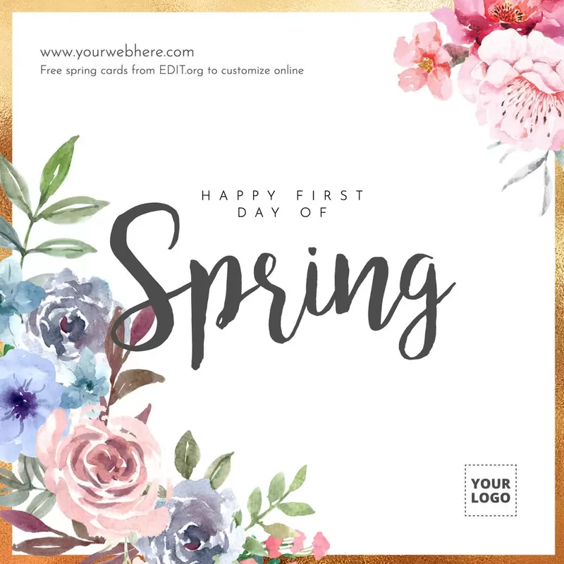 Custom welcome spring cards to print