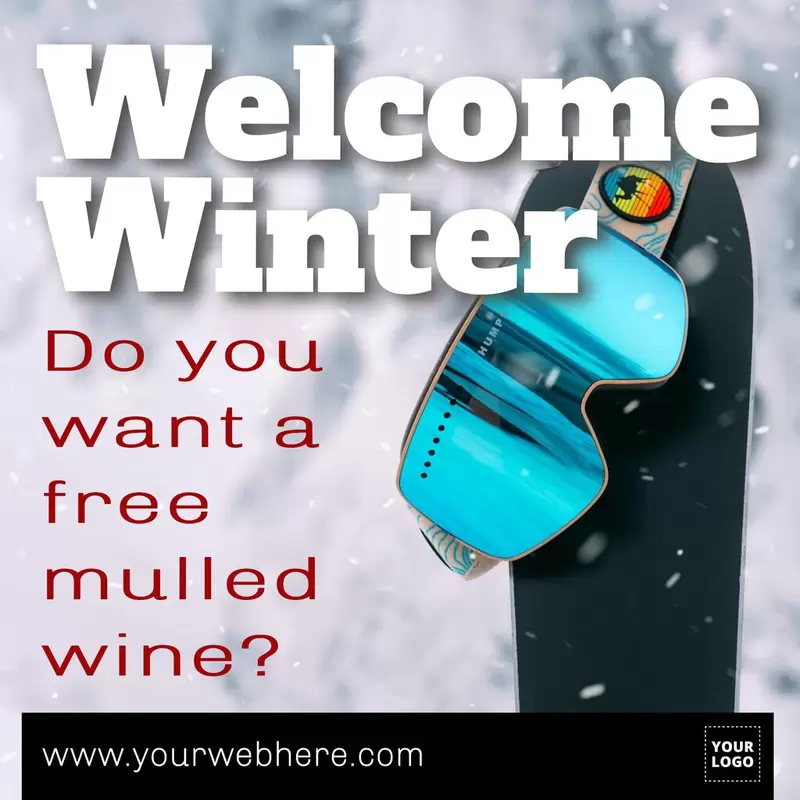 Editable template to promote a bar on the first day of winter