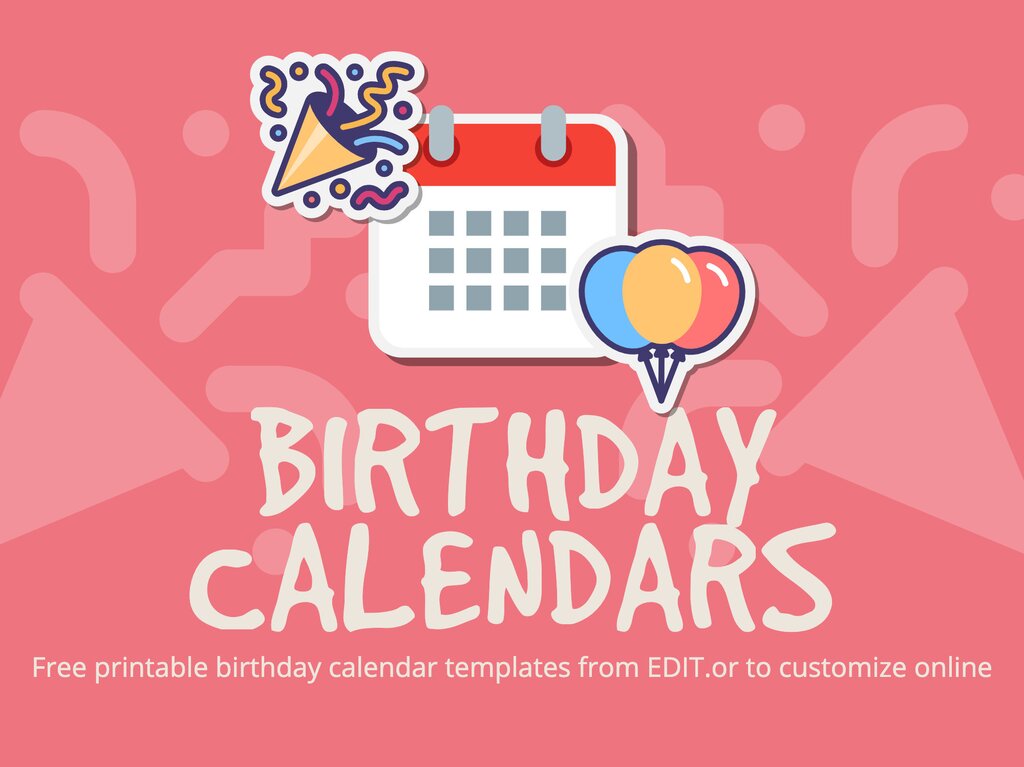 Printable Birthday Calendar Templates
