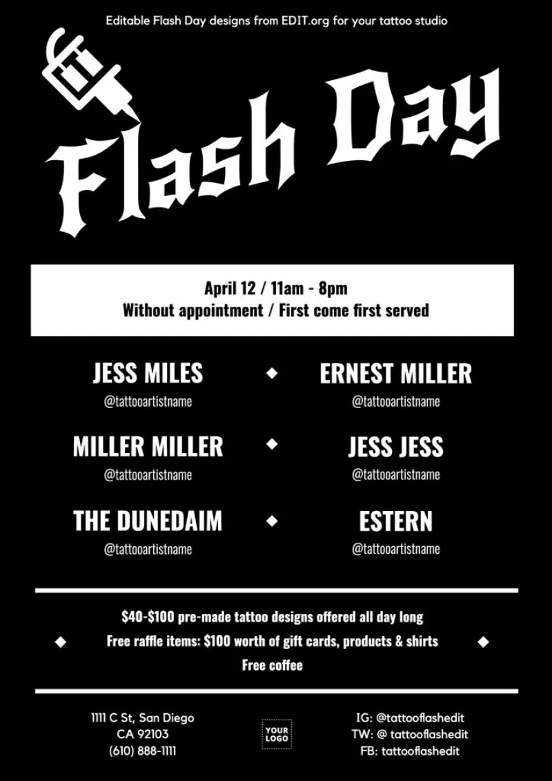 Editable Flash Day poster to customize online for free