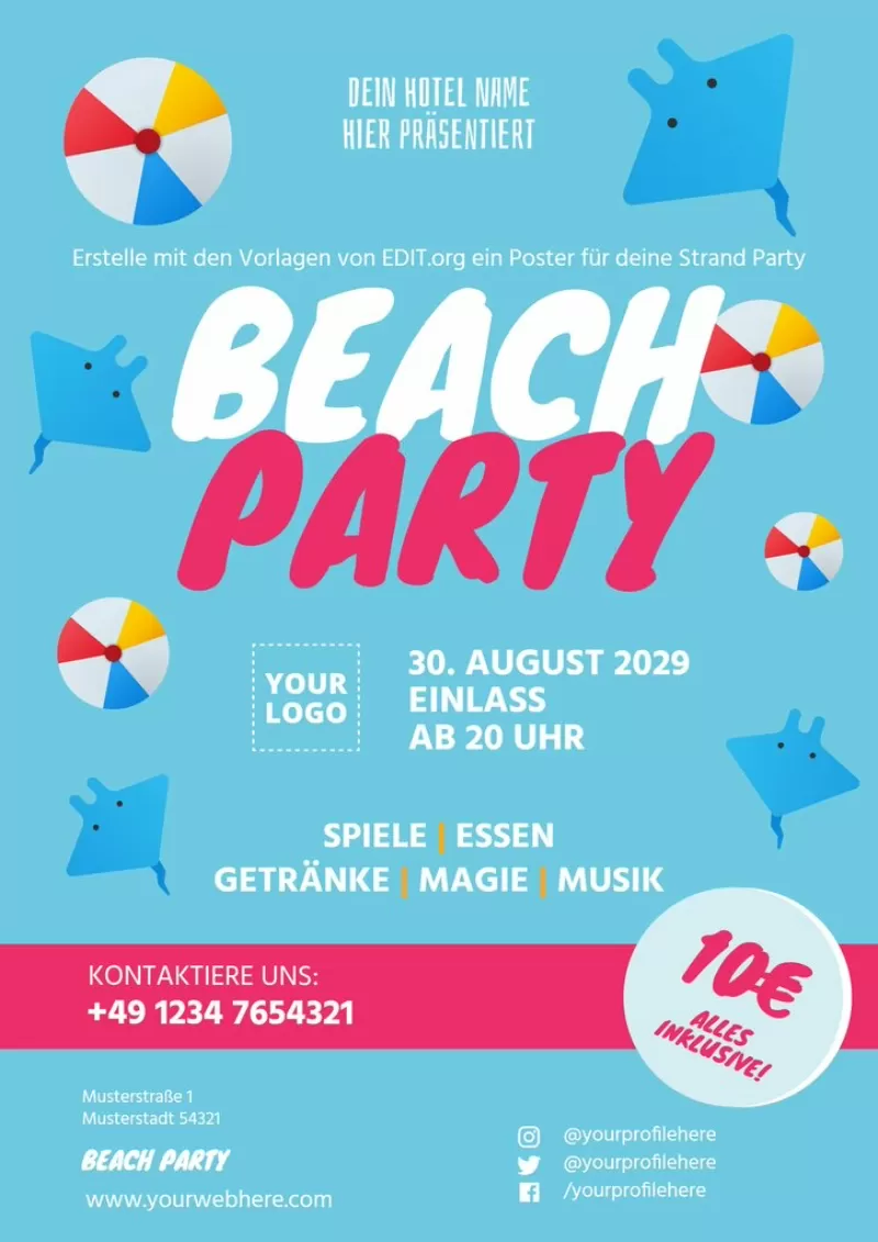 Vorlagen für Beach Party Plakate
