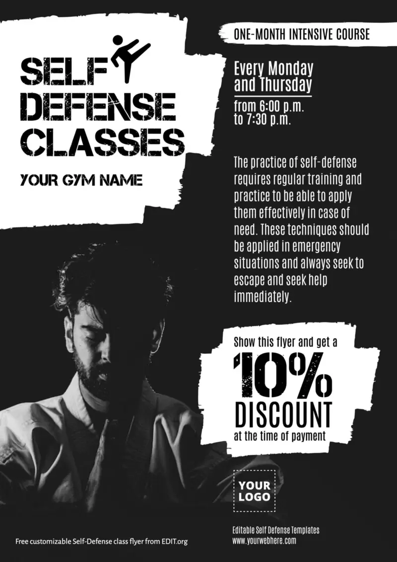 Printable self defense poster templates to print