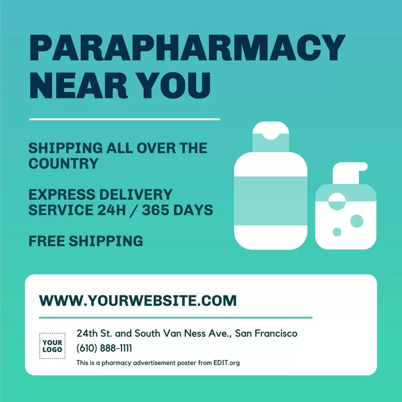 Editable pharmacy advertisement poster