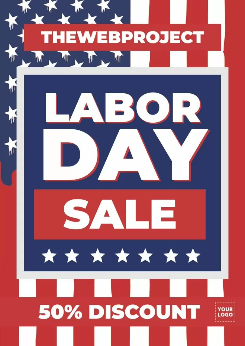 Labor Day editable template for discounts and sales