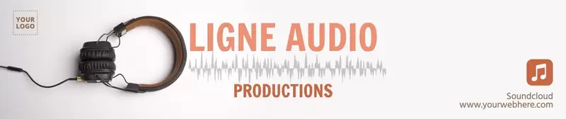 modele de banniere soundcloud éditable pour des productions audio avec photo de casque