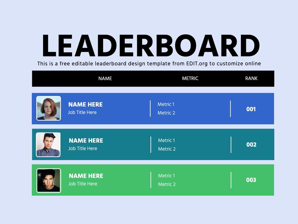 Leaderboard List - Digital Signage Template