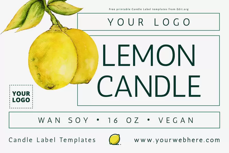 Lemon candle label template free
