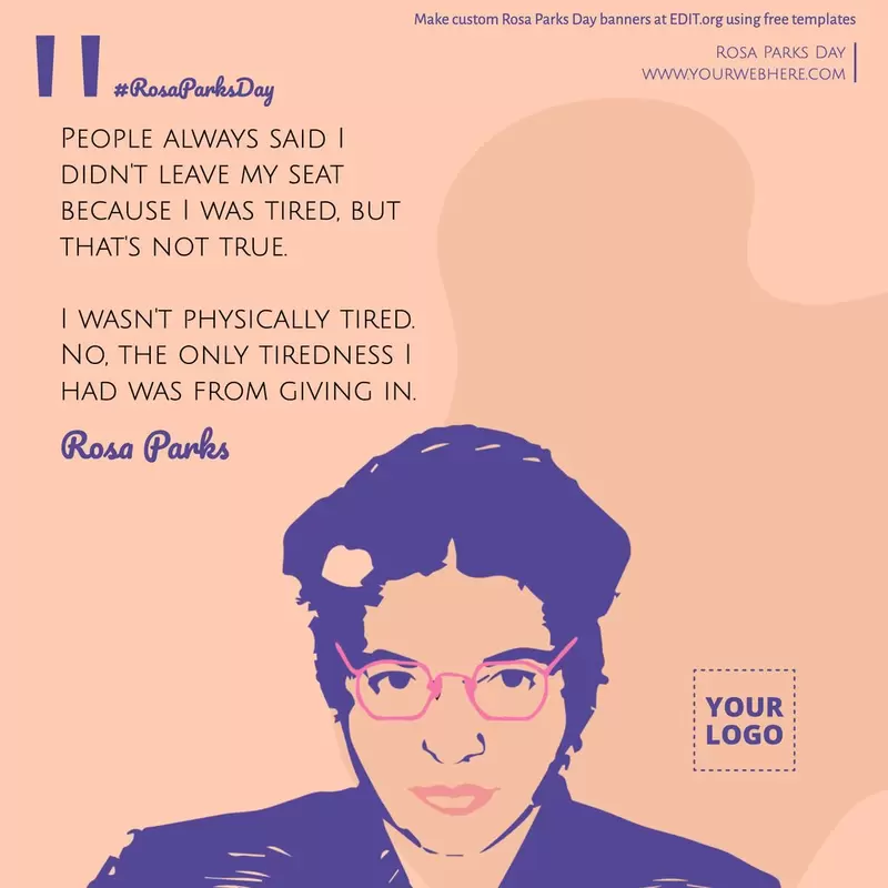 Editable Rosa Parks Day designs with quotes