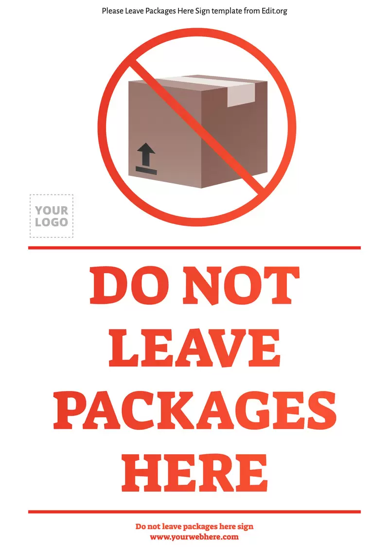 Editable do not leave packages here poster