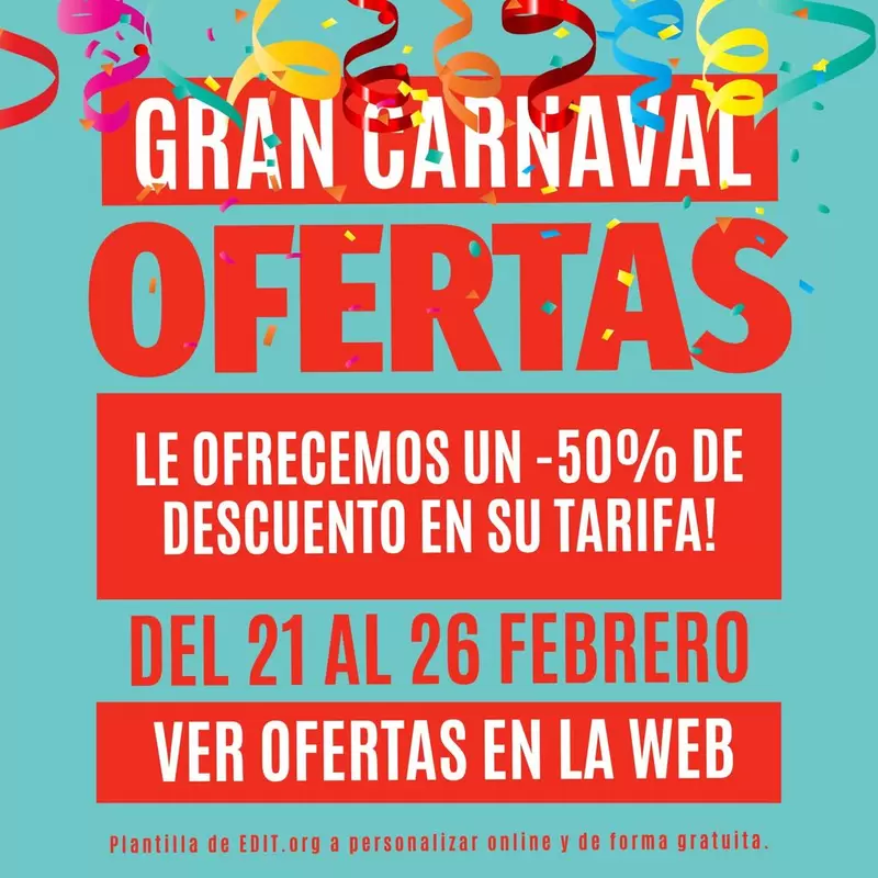 Carteles gratis de carnaval unicos para tiendas a editar online