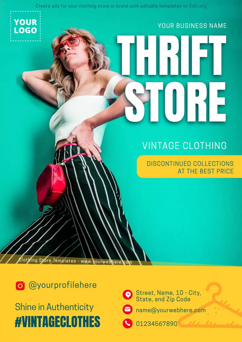 Editable clothing store boutique flyer design