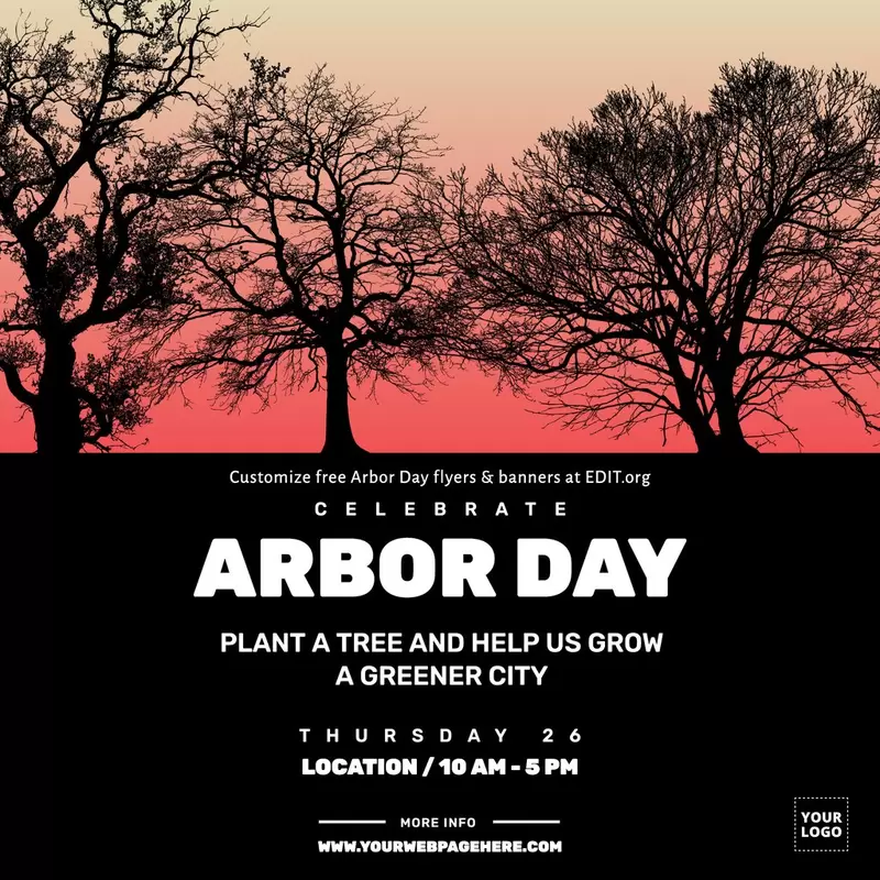 Banner template for International Arbor Day
