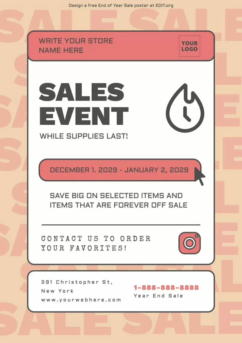 Customizable End of Year Sale Banner Templates