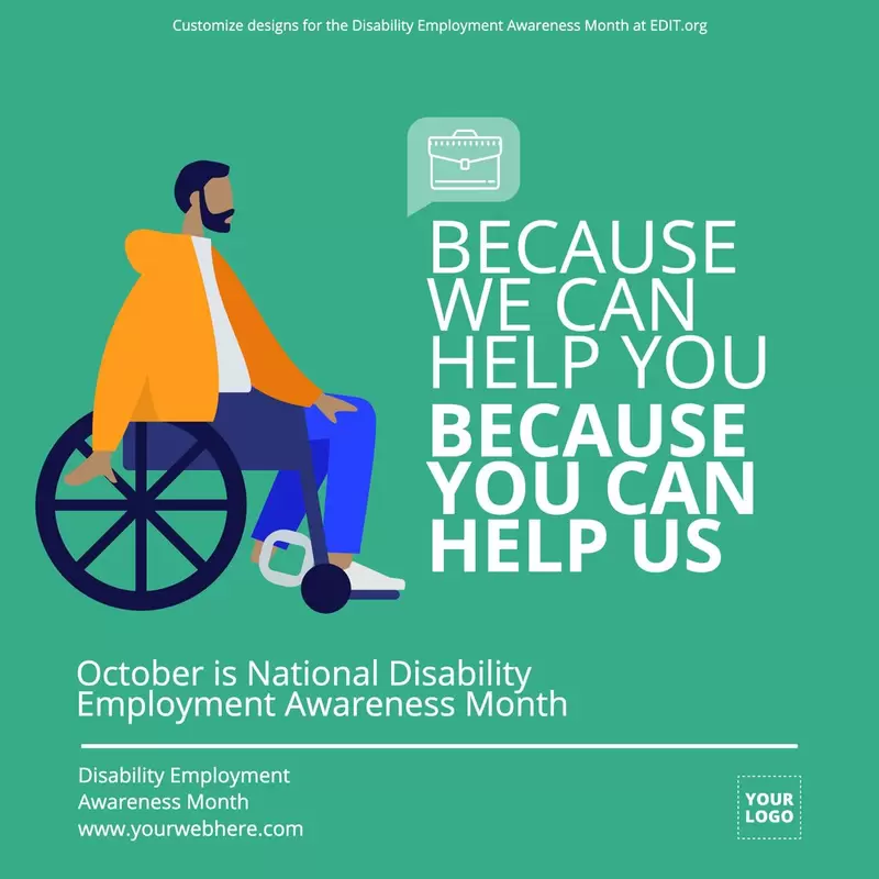 Editable october disability awareness month designs