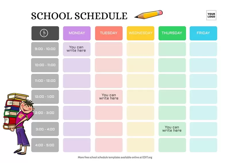 Create a School Schedule for schools with Edit.org 