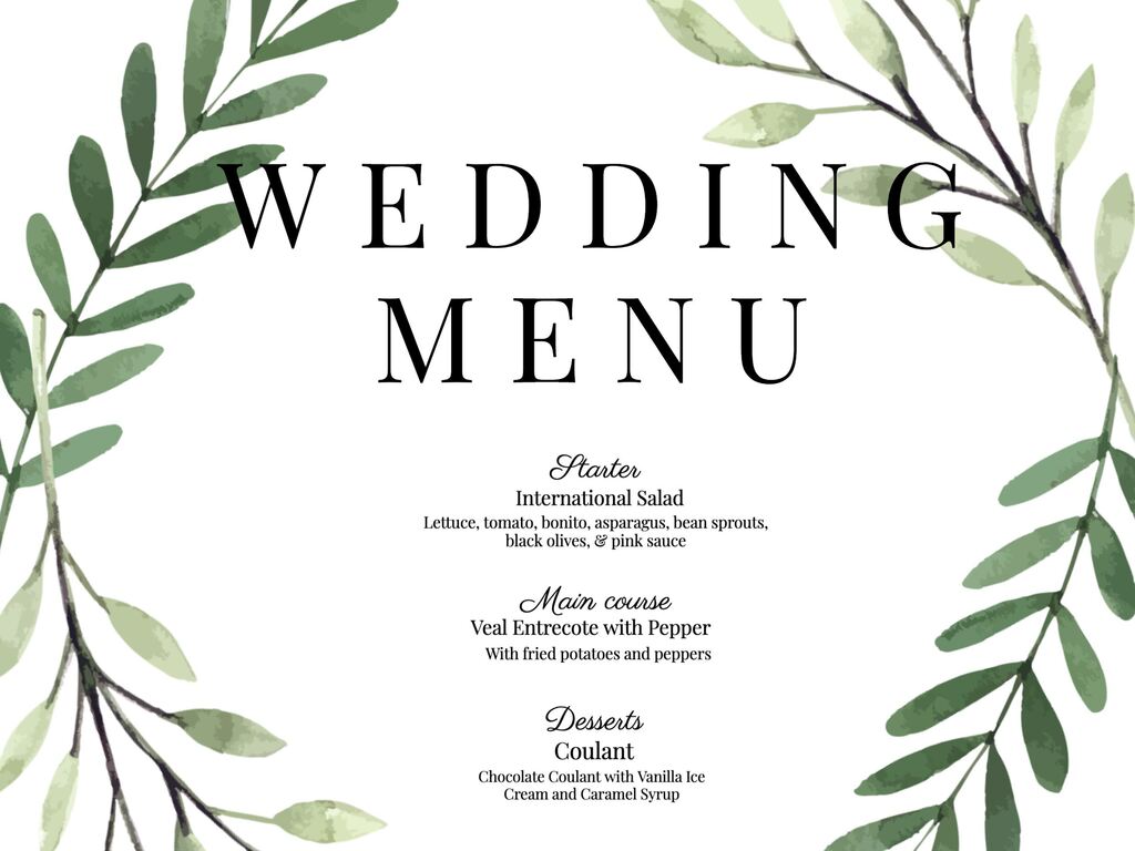 free menu card template download