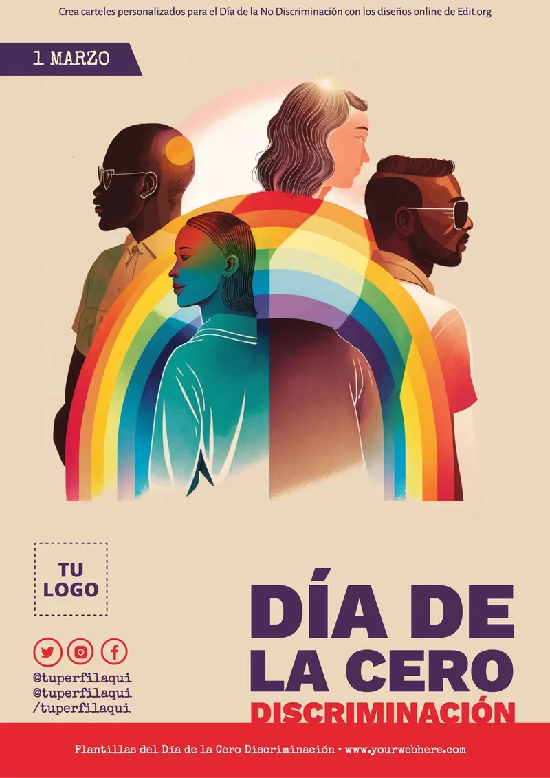 Póster editable del Día Internacional de la Lucha contra la Discriminación Racial