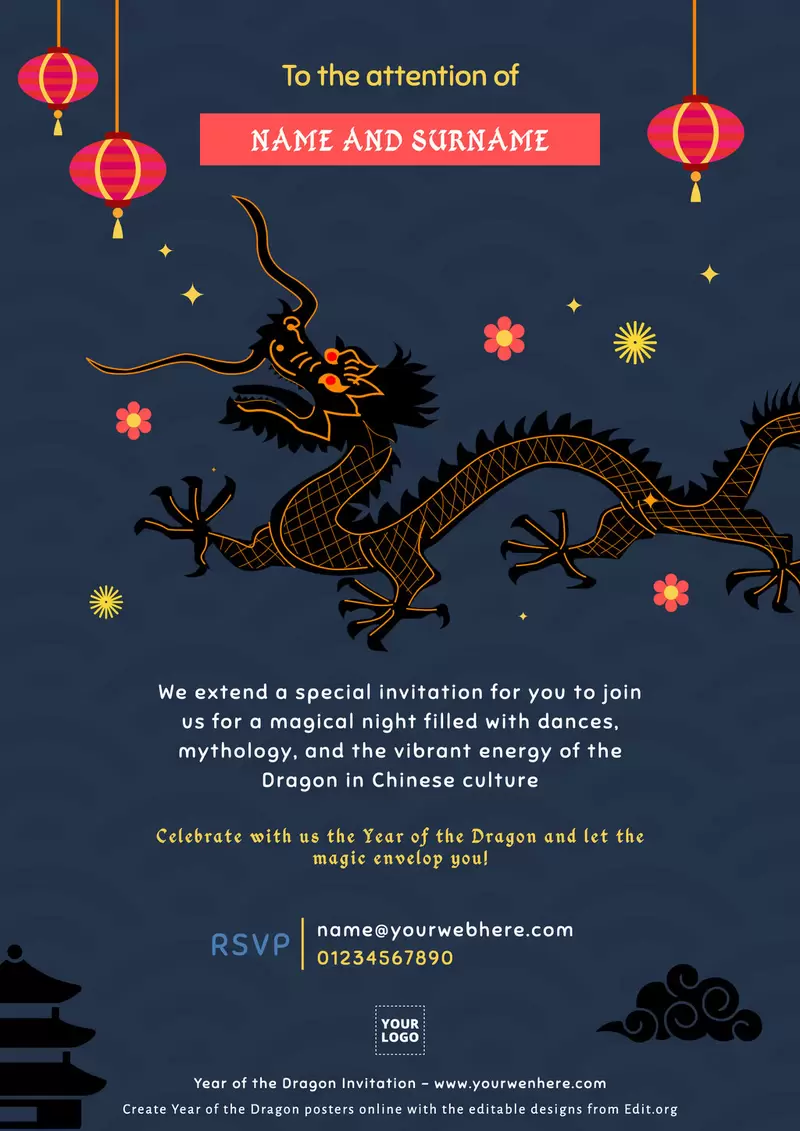 Personalised Chinese New Year cards and invitations