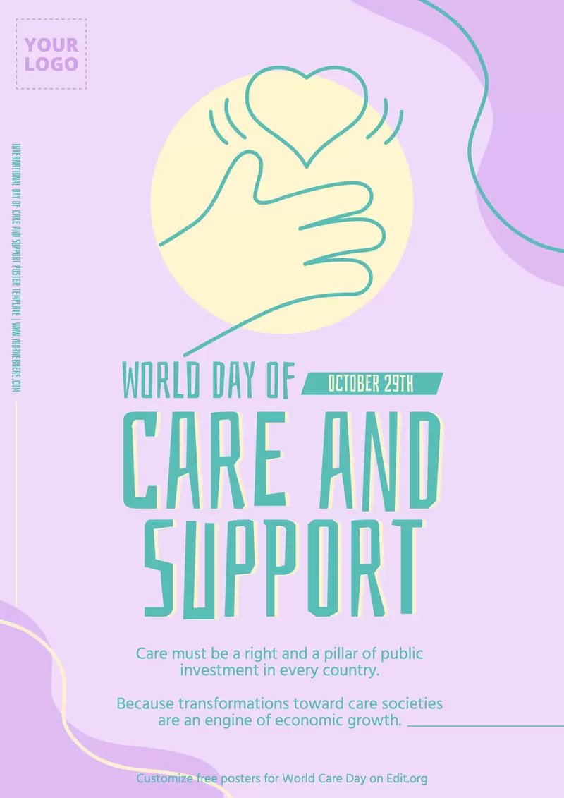 Editable World Day of Caring and Support poster design